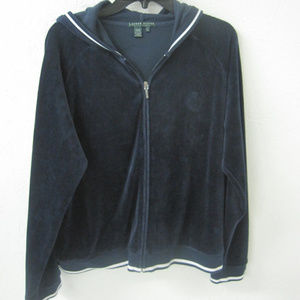 Ralph Lauren Active XL Velour Jacket Blue  Crest